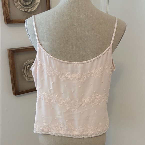 Y2K Vintage Blush Pink Beaded Sleeveless Top size 14 - Picture 5 of 6